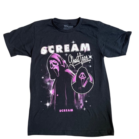 Ghostface Other - Ghostface Scream Movie Graphic T-Shirt Black Pink Horror Slasher Mens Small S